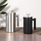 GRFIT Coffee Kettle 304 Stainless Steel French Press Coffee Pot French Hand Brew Coffee Utensils Set of Tea Brewing Double Insulation Flow Spout for Coffee and Tea (Color : Silver, Size : 1000ml) - Image 5