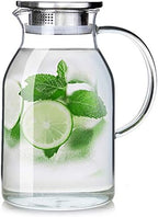 105OZ Glass Pitcher with Lid and Spout - High Heat Resistance Pitcher for Hot/Cold Water & Iced Tea (XL3.0L) by abdodar