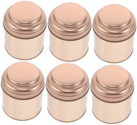 LALAFINA 6pcs Round Tinplate Tea Canisters with Airtight Seal for Loose Leaf Storage Portable Sealed Storage Jars for Coffee Spices and Tea Preservation Tin Containers for Kitchen by LALAFINA