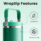 Fjbottle WrapSip 40 oz Insulated Tumbler with Flip Straw and Handle - Image 2