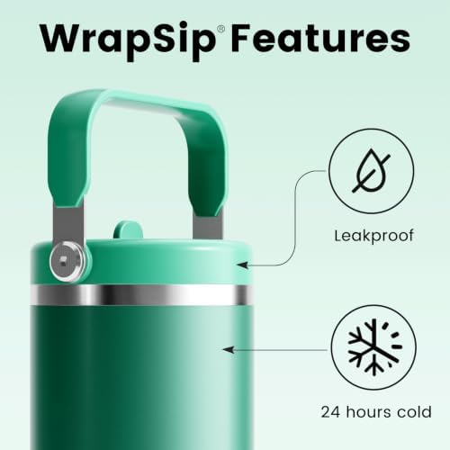 Fjbottle WrapSip 40 oz Insulated Tumbler with Flip Straw and Handle - Image 2