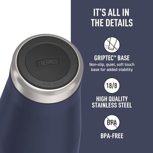 THERMOS ICON SERIES, Stainless Steel Tumbler with Slide Lock, 18 Ounce, Mystic Navy - Image 4