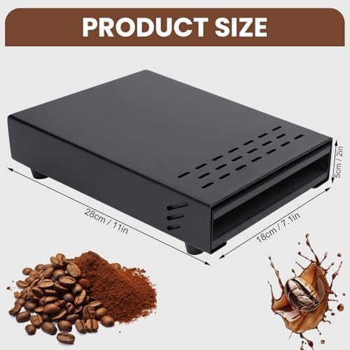 Stainless Steel Knock Box Drawer with Removable Handle, Under Grinder Grounds Bin, Non Slip Base for Coffee Machines - Image 3