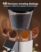 Tuni G1 Conical Burr Coffee Grinder with Coffee Knock Box (Ivory) - Image 4
