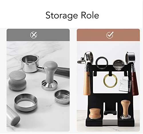 Espresso Tamper Station, 9.1X5.8X11.5in Iron Coffee Tools Holder with Anti Slip Silicone Mat, Hammer Hanger Storage Rack for Home, Kitchen, Coffee Shop, Office (for 58mm Coffee Handles) - Image 3