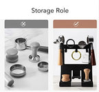 Espresso Tamper Station, 9.1X5.8X11.5in Iron Coffee Tools Holder with Anti Slip Silicone Mat, Hammer Hanger Storage Rack for Home, Kitchen, Coffee Shop, Office (for 51 54mm Coffee Handles) - Image 3