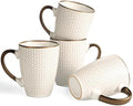 Ceramic Coffee Mug Set - 16 Oz Large Coffee Mugs - Embossed Stoneware Cup by Gooditour