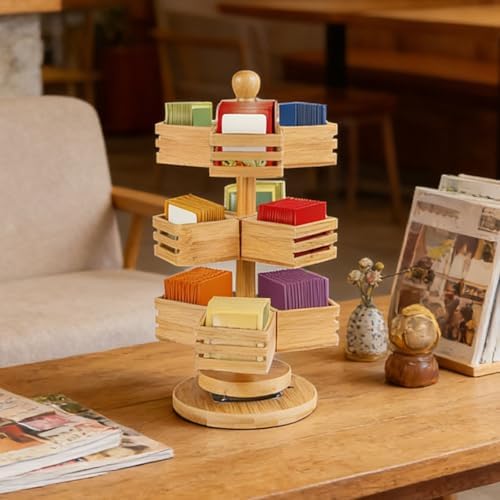Tea Bag Organizer 3-Tier Large Capacity Rotating Sugar Packets Chest - Image 2