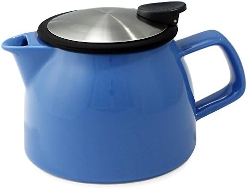 FORLIFE Bell Ceramic Teapot with Basket Infuser, 16-Ounce, Blue by Unknown