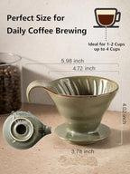 Gomakren Ceramic Asian Soup Spoons Set of 6, 6.5in Blue-Green Ramen Spoons & Pour Over Coffee Maker Ceramic Coffee Dripper, Single-Hole Cone - Image 5