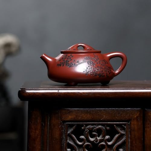Tea Kettle Stovetop Creative Purple Clay Hand-carved Plum Blossom Teapot Home Desktop Tea Infuser Tea Pots for Stove Top - Image 7