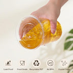 tchrules 200 Set 16oz Clear Plastic Iced Coffee Cups with Lids and Straws - Image 5