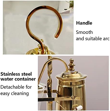 LOYALHEARTDY Siphon Coffee Maker Set, 4 Cups Retro Manual Siphon Brewer Syphon Coffee Maker Set with Family Balance Belgian Luxury Coffee Machine Siphon Tea Maker, Easy to Clean, Gold - Image 6
