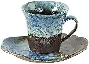 tea cups and saucers,Coffee Ceramic Cups Handmade Simple Japanese Cup and Saucer Set Afternoon Tea Milk Breakfast by Unknown