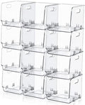 12 Pcs Clear Plastic Storage Bins Stackable Pantry Organizer by Ferrochef