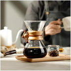 Glass Coffee Pot Drip Brewing Integrated 400ml/600ml Hand Brewed Filter Cup Pour Over Coffee Maker For Home Office Use(600ml Round) - Image 5