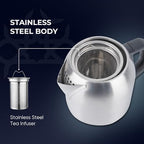 Ethniq TeaVibe Electric Turkish Tea Maker - Stainless Steel 120V Double Pot Kettle & Infuser, Boil-Dry Protection, Auto Shut-Off & Keep Warm Function, 1.7L Kettle + 1L Teapot Capacity - Image 3