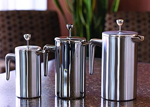 Service Ideas Double Wall Coffee French Press, 27oz, Stainless Steel - Image 2