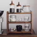 MRYBD 3-Tier Wooden Coffee Mug Display Rack Walnut Color Solid Wood Cup Holder Countertop Kitchen Storage Shelf Spice Jar Organizer for Home Office Coffee Station Bar brown by Unknown
