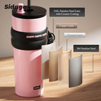 SDGA+ 24 oz Stainless Steel Tumbler with Lid and Straw, Insulated Water Bottle Leak Proof for Hot and Cold, Portable Travel Coffee Mug, Reusable Coffee Cup for Women, Pink - Image 7