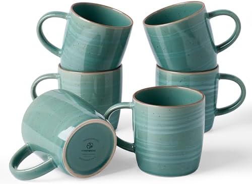 famiware Coffee Mugs Set of 6, Meteor 13 oz Ceramic Mug Cup Set with Handle by Famiware