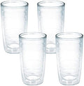 Tervis Clear & Colorful Tabletop Made in USA Double Walled Insulated Tumbler Travel Cup Keeps Drinks Cold & Hot, 16oz - 4pk, Clear by TervisTumblerCompany