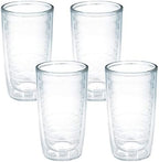 Tervis Clear & Colorful Tabletop Made in USA Double Walled Insulated Tumbler Travel Cup Keeps Drinks Cold & Hot, 16oz - 4pk, Clear by TervisTumblerCompany