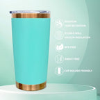 20 oz Tumbler Bulk Stainless Steel Tumblers with Lids and Straws MintGreen - Image 3