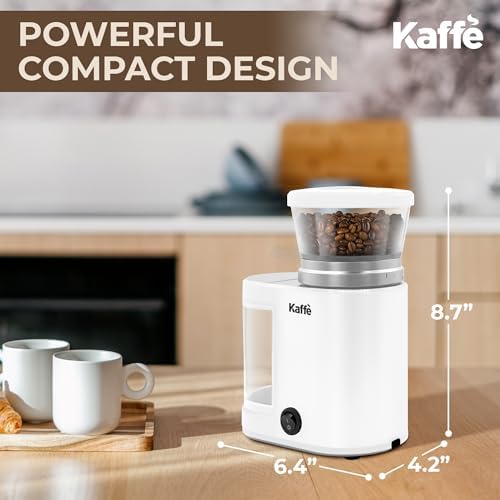 Kaffe Electric Coffee Burr Grinder - 5.5oz - White (Cleaning Brush Included) - Image 6