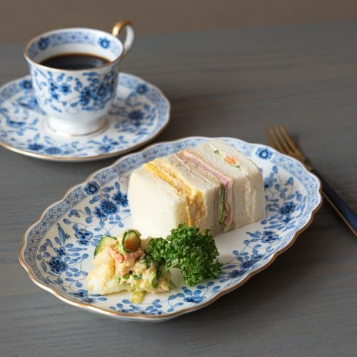 Narumi 9682-20515 Cup and Saucer Set, Milan, 7.8 fl oz (200 cc), Blue, Floral, Plum Blossom, Chintz, Pair of Coffee Cup & Saucer, Wedding Gift, Made in Japan, Gift Box Included - Image 7