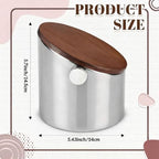 Reallnaive 5.3in Espresso Knock Box with Lid, Stainless Steel, Round - Image 2