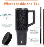 Elemental Spill Proof 40oz Insulated Tumbler with Handle & Straw Travel Mug - Image 3