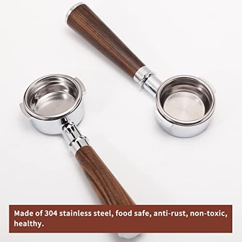Bottomless Portafilter 58mm Compatible with E61 Group, Rancilio/Expobar/Rocket Espresso Machines, 2 ears 58mm Portafilter, Filter Basket Included (Redwood) - Image 6