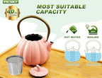 VICSKY Pink Pumpkin Cast Iron Teapot - Cute Tea Kettle Stovetop Safe - Image 4