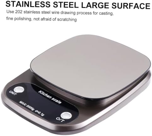 ULTECHNOVO Stainless Steel Kitchen Food Scale with High Precision Sensor Digital LCD Display Accuracy Lightweight and Easy to Clean No Battery Needed Grey - Image 4