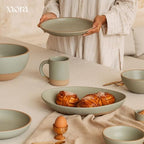 MORA Medium Mugs Set of 4, 16oz Ceramic Pottery Latte Mugs/Coffee Cups - Microwave and Dishwasher Safe - Thyme - Image 7