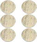 6 Pcs Marble Coasters Set, 3.9 in Round Natural Beige Stone Drink Coasters with Cork Base, 0.5 in Thick Cup Mats for Home, Office, Kitchen, Coffee Table Decor by Unknown