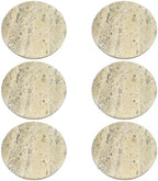 6 Pcs Marble Coasters Set, 3.9 in Round, 0.5 in Thick Natural Beige Stone Drink Coasters with Cork Base, Heat-Resistant Cup Mats for Home, Office Coffee Table Decor by Unknown