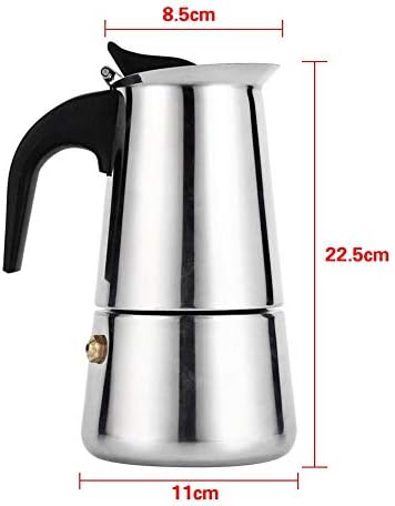 Haofy Stovetop Espresso Maker, 100ml/200ml/300ml/450ml Stainless Steel Moka Pot Cup Coffee Maker Stove Home Office Use (450ml) - Image 3