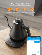 Govee Smart Electric Kettle, WiFi Variable Temperature Gooseneck Pour Over Kettle and Tea Kettle, Alexa Control, 1200W Quick Heating, 100% Stainless Steel, 0.8L, Matte Black (Pack of 2) - Image 7