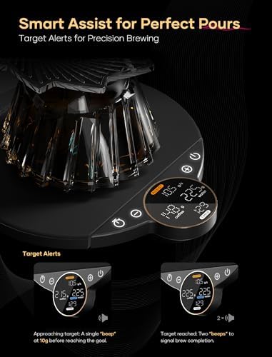 Cocinare Balance Digital Coffee Scale, Precision Control with Three Modes - Brewing Assist, Weighing, Competition, Digital Kitchen Scale for Coffee and Small Goods, Up to 3000g (Obsidian Black) - Image 6