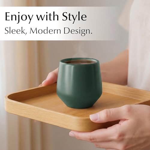 MIAMIO - Espresso Cups Set of 4 / Mug, Ceramic (3oz) - Luxe (Evergreen) - Image 2