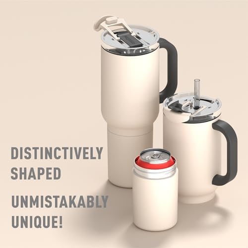 asobu DUPLEX 2-in-1 Travel Mug and Beer Can Holder Enjoy hot and cold drinks simultaneously -22 oz Hot Coffee or Tea Tumbler with Attached 12 oz Cold Can Holder for Beer or Soda, white - Image 3