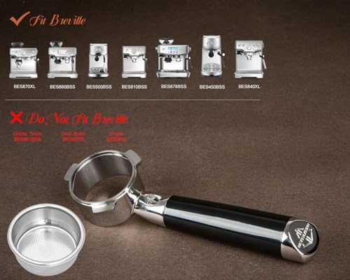 2024 upgrade 54mm Bottomless Portafilter | Bottomless Naked Portafilter | Fits Breville Barista Express and 54mm Breville Machines, Black - Image 4