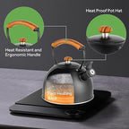 Whistling Stovetop Tea Kettle, 3.2 Quart Stainless Steel Teapot with Cool Touch Ergonomic Handle, Hot Water Fast to Boil, Black - Image 6