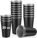 Mimorou 20 Pack 20 oz Stainless Steel Cups Metal Cup, Black by Mimorou