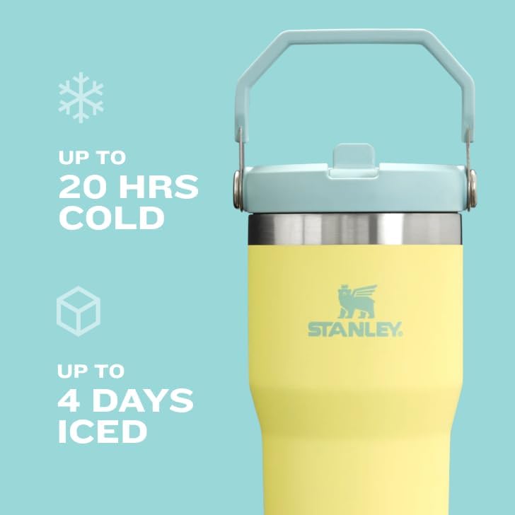 Stanley IceFlow Flip Straw Tumbler with Handle 20 oz | Twist On Lid and Flip Up Straw | Leak Resistant Water Bottle | Insulated Stainless Steel |BPA-Free | Rose Quartz 1.0 - Image 5