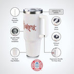 The Memory Company Officially Licensed 40oz White Bling Game Day Tumbler, University of Nebraska, Lincoln - Image 5