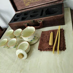 Chinese Kung Fu Tea Set, Semi-Automatic for Lazy Users, Exquisite Gifts Set, Perfect for Christmas, Father's Day, Mother's Day, and Birthday Gifts. (Green-Mountain) - Image 5