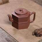 Tea Kettle Home Kung Fu Tea Set Office Purple Clay Light Plain Hexagonal Well Fence Teapot Ceramic Tea Infuser - Image 5